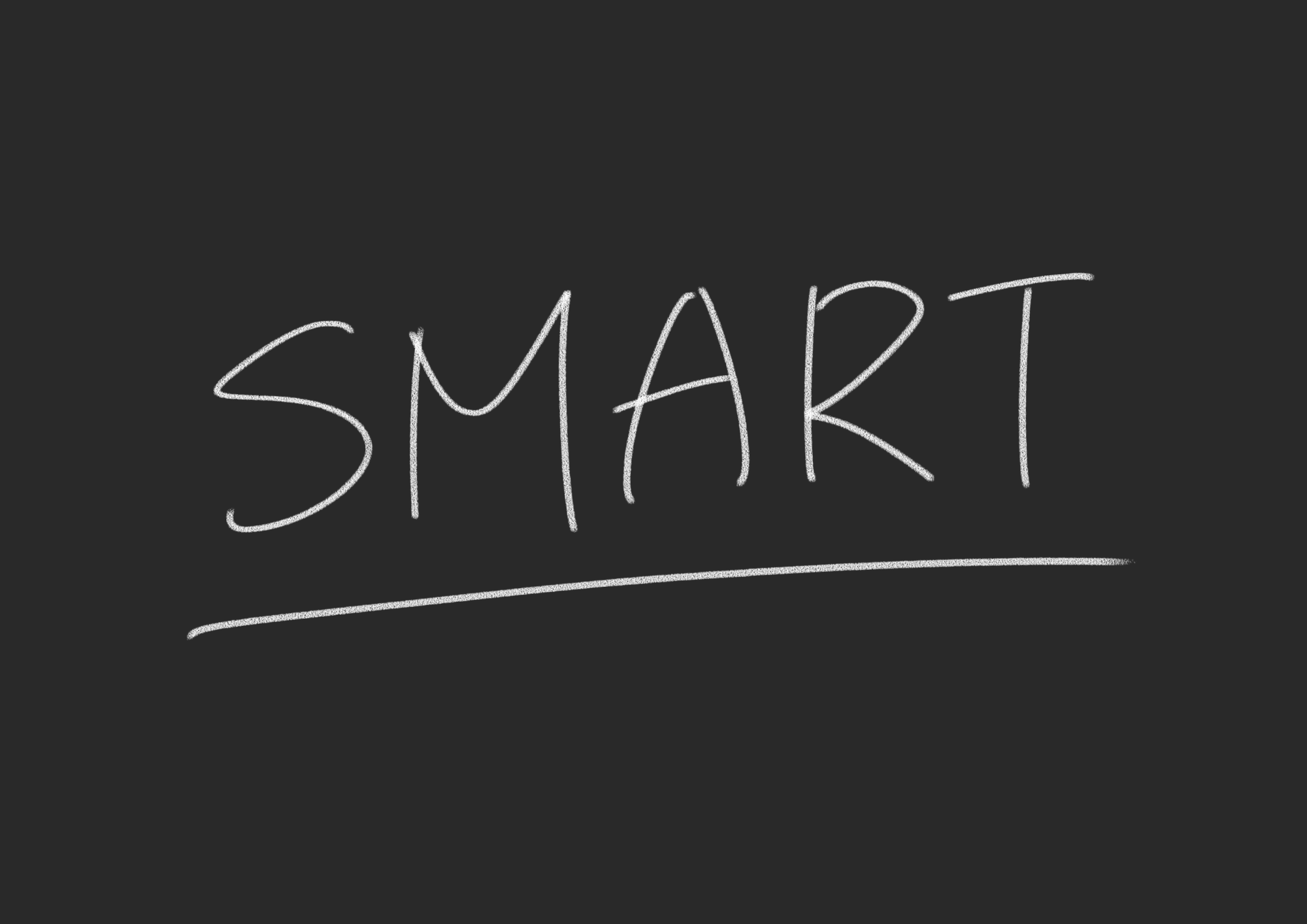 Schriftzug "SMART" mit weisser Schrift auf schwarzem Hintergrund.