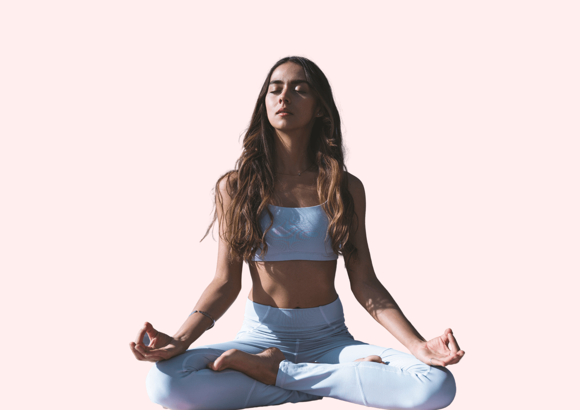 Young Woman practices seated meditation.