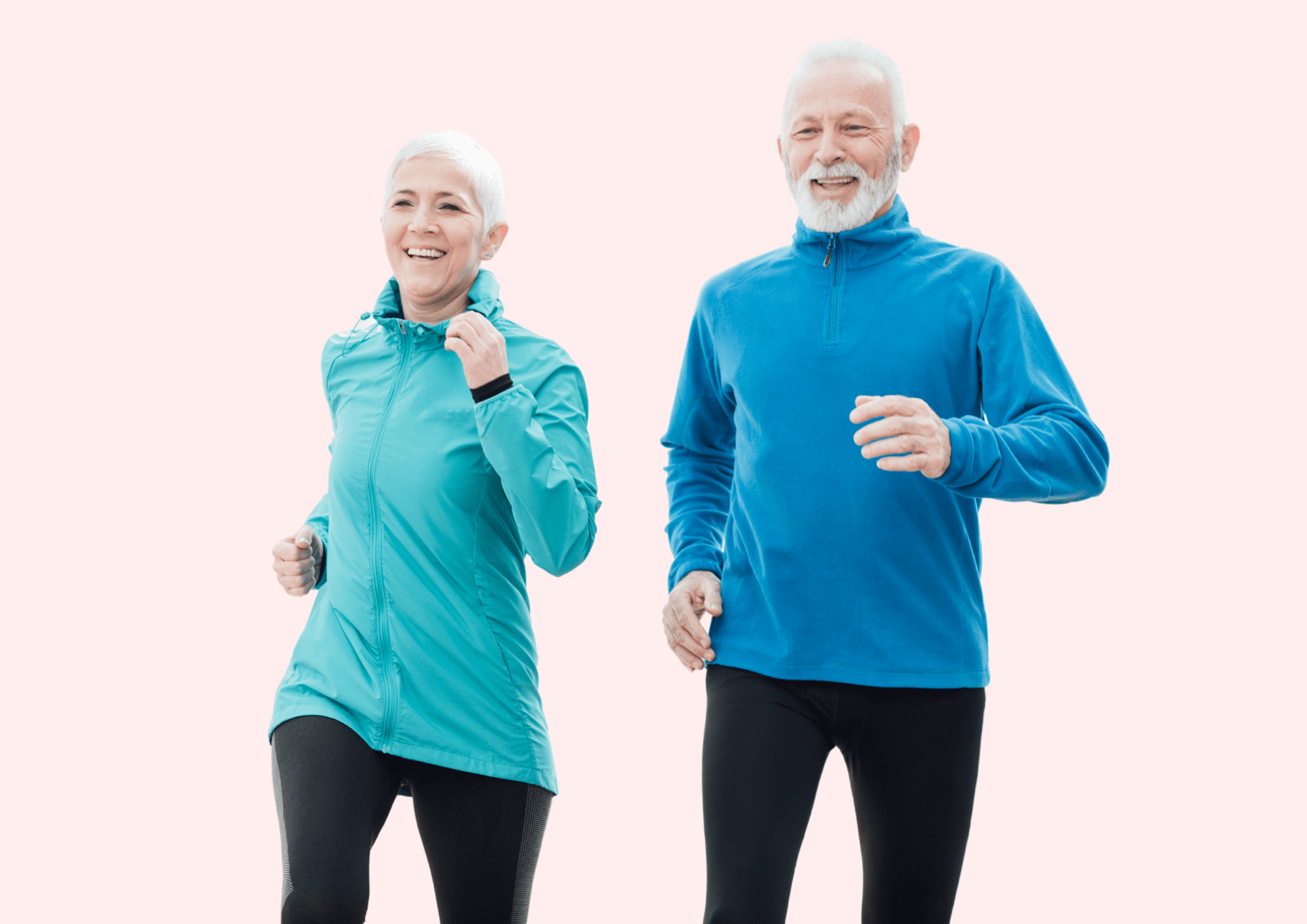 Elderly couple exercising to prevent or treat spondylarthrosis.