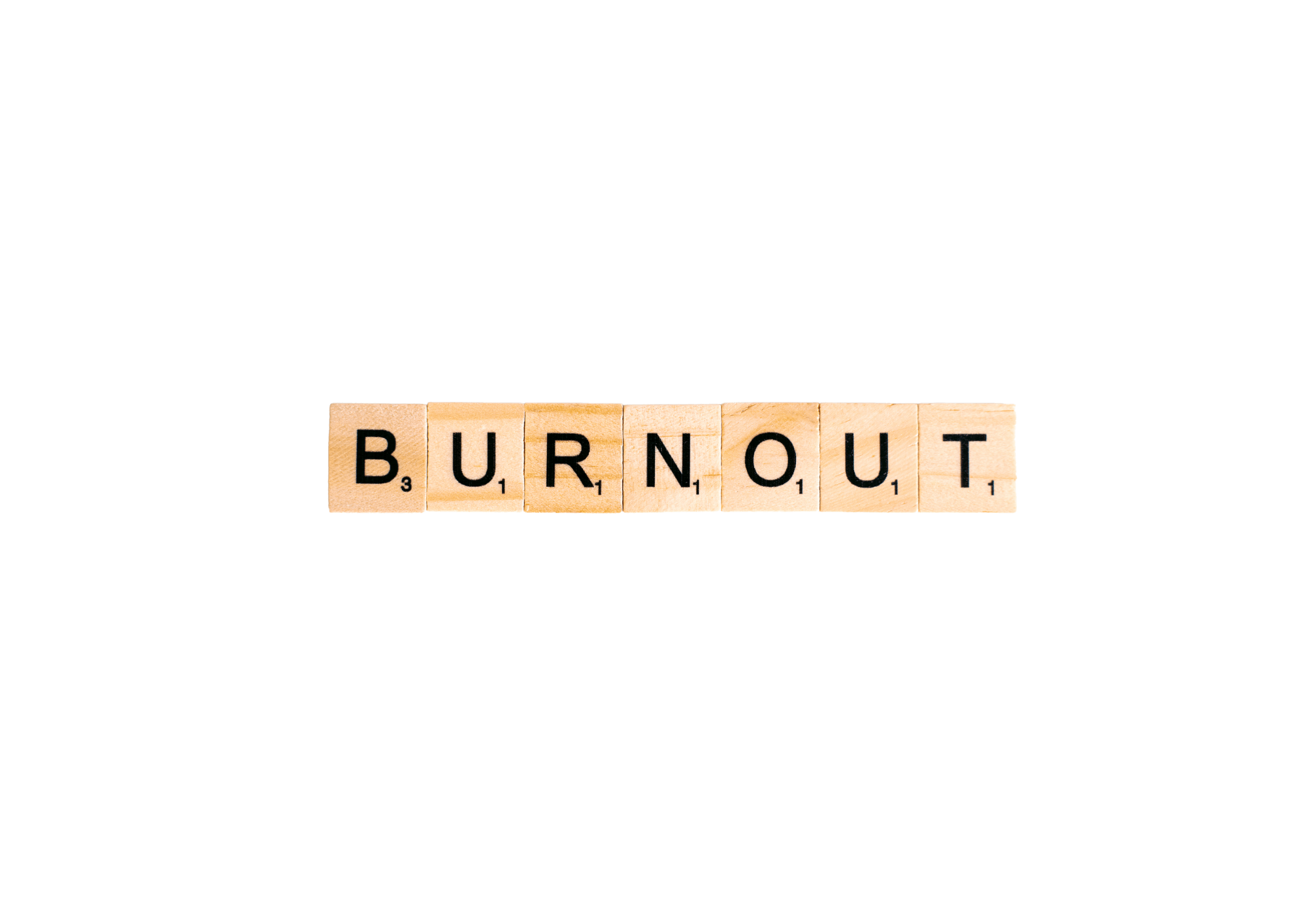 Word BURNOUT spelled out.