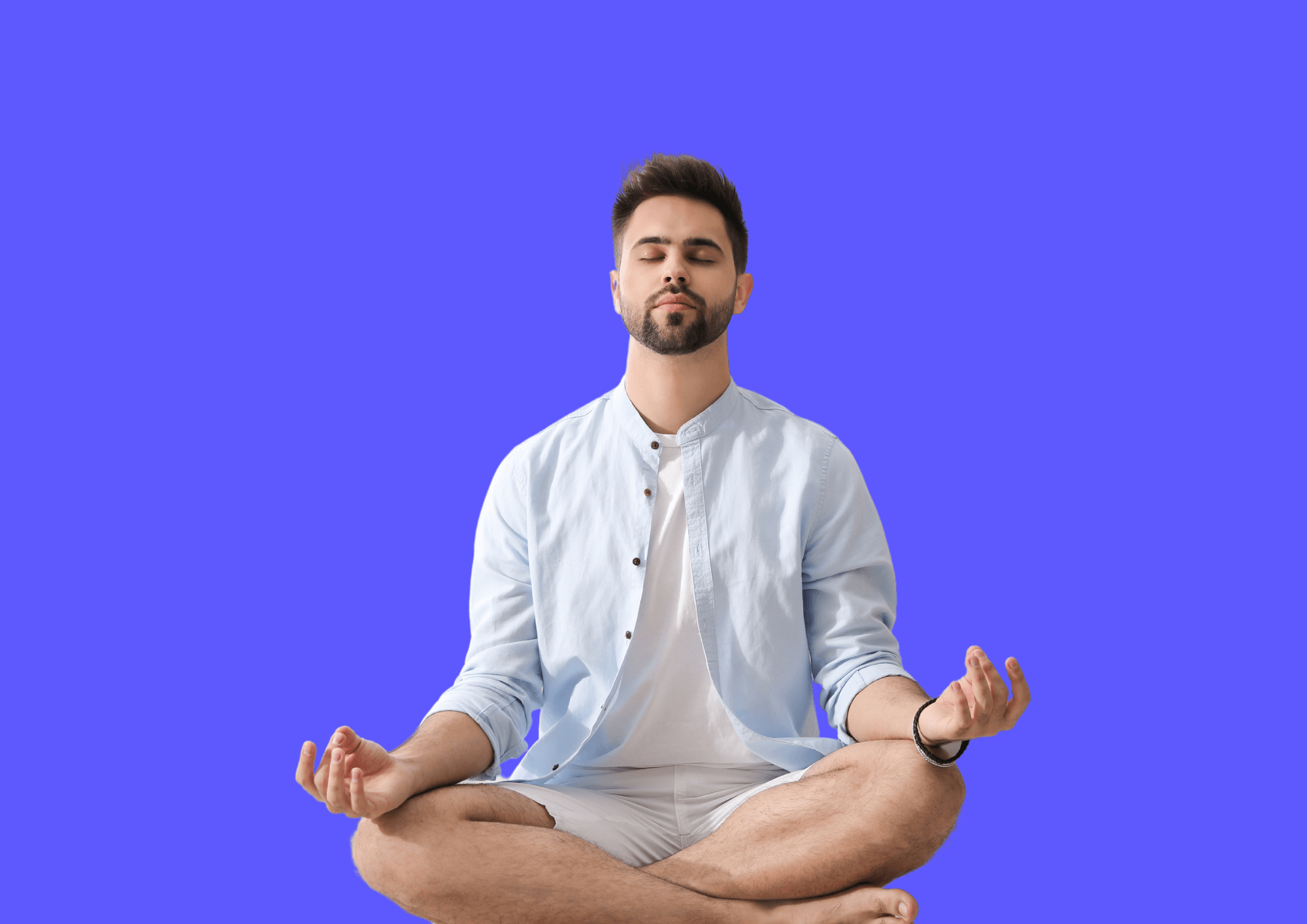 Man meditating as part of a holistic lifestyle.
